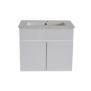 PVC White Wall Hung Vanity With Slimline Ceramic Top
 600x460