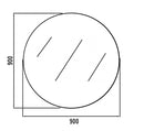 Round Bevel Mirror 900 With Brackets, 5mm thick