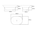 Basin Oval - Semi Recessed 610x440x210