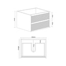 Maximo 45 Degree 600 Wall Hung Vanity Amazon Grey Cabinet only 600x460x550