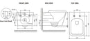 2303  X-Cube Wall Hung Pan Rimless Flushing Soft Close Thick Seat (ISC03) For use with R&T or Geberit Concealed Cistern with Metal Frame