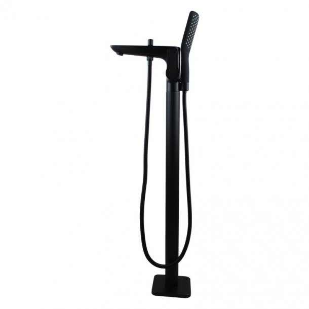 (OX0124.BS) Black Freestanding Bathtub Mixer with Handheld Shower Spout