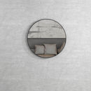 London Black Metal Frame Mirror 700mm