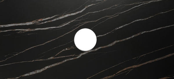 Rock Plate Stone 1200x460x15mm Empire Black  Above Counter                  Waste Outlet 130mm