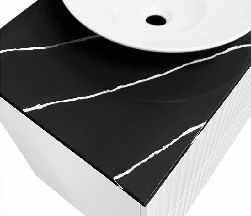 ST64P-220 Quartz Engineer Stone 600x460x20mm PIETRA Ultra Deluxe  Above Counter Waste Outlet 220mm