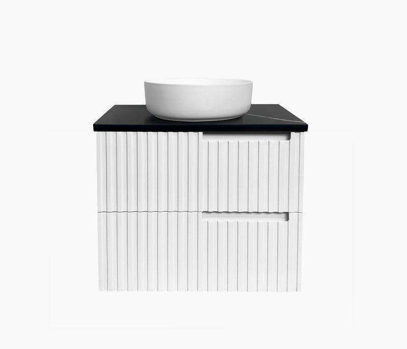 ST64P-130 Quartz Engineer Stone 600x460x20mm PIETRA Ultra Deluxe  Above Counter Waste Outlet 130mm