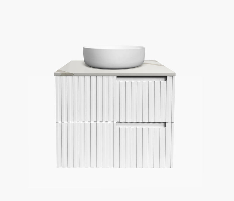 ST64S-220 Quartz Engineer Stone 600x460x20mm Statuario Ultra Deluxe  Above Counter Waste Outlet 220mm