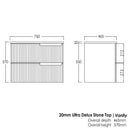 Noosa (Apollo) 750x460x550 wall hung Matte White Plywood Cabinet