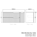 Noosa (Apollo) 1200x460x550 wall hung Matte White Plywood Cabinet