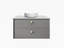 Boston 900x460x550 wall hung Matte Grey Plywood Cabinet Brushed Gold Handle included