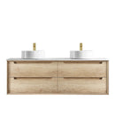 Byron 1500x460x550 wall hung Natural Oak Plywood Cabinet for Double bowls basin