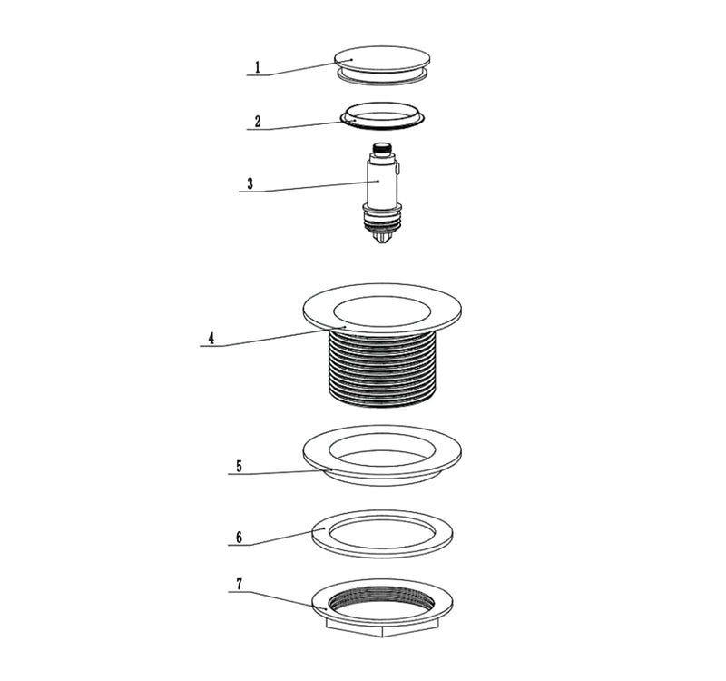 Black Bathtub Popup Waste 40mm