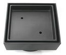 Matte black SMART TILES WASTE 115mmx115mm  87mm for Pipe, Solid Brass