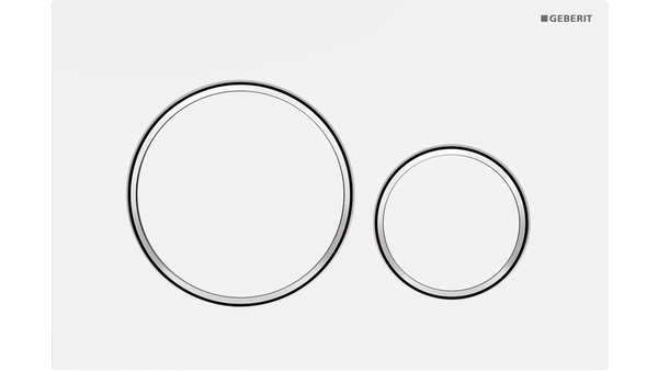 Sigma 20 Matt White Plate & Button/ Gloss white design rings