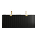Marlo (Dionysus) 1500x460x550 wall hung Matte Black Plywood Cabinet for Double bowls basin