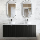 Marlo (Dionysus) 1500x460x550 wall hung Matte Black Plywood Cabinet for Double bowls basin