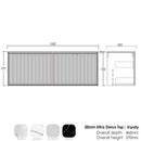 Marlo (Dionysus) 1500x460x550 wall hung Matte Black Plywood Cabinet for Double bowls basin