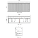 Marlo (Dionysus) 1500x460x550 wall hung Matte Black Plywood Cabinet for Double bowls basin