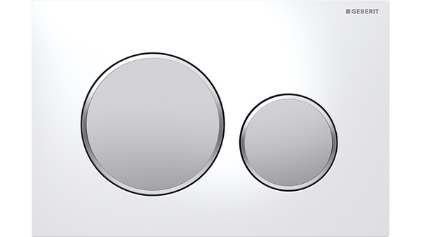Sigma20 Dual Flush Button Round White/Matt Chrome Trim