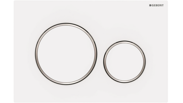 Sigma20 Dual Flush Button Rn Matt White/Chrome Trim