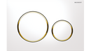 Sigma20 Dual Flush Button Round White/Gold Trim