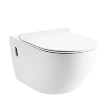 Voghera Wall Hung Rimless Pan Soft Close Standard Seat For use with R&T or Geberit Concealed Cistern with Metal Frame