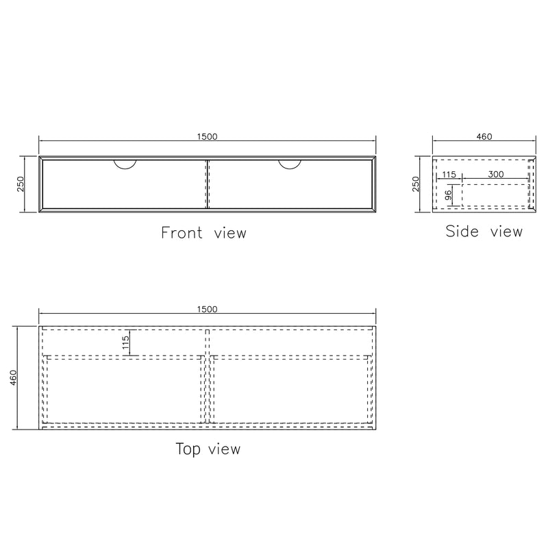 Moonlight (Luna) Wall Hung Cabinet white double basin