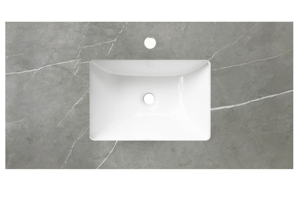 Rock Plate Stone 750x460x15mm Grey Undermount with undermount basin