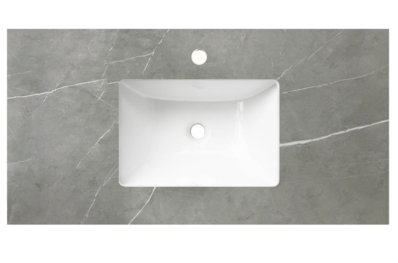 Rock Plate Stone 750x460x15mm Grey Undermount with undermount basin