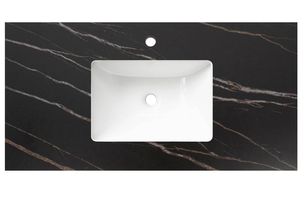 Rock Plate Stone 750x460x15mm Empire Black Undermount with undermount basin