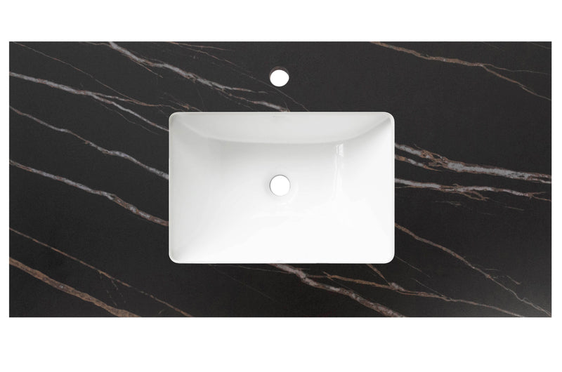 Rock Plate Stone 750x460x15mm Empire Black Undermount with undermount basin