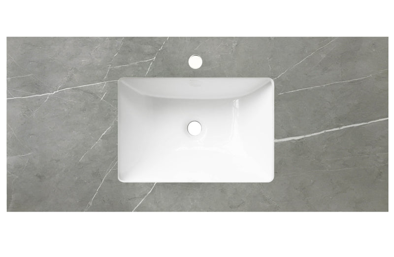 Rock Plate Stone 1200x460x15mm Grey Undermount with undermount basin