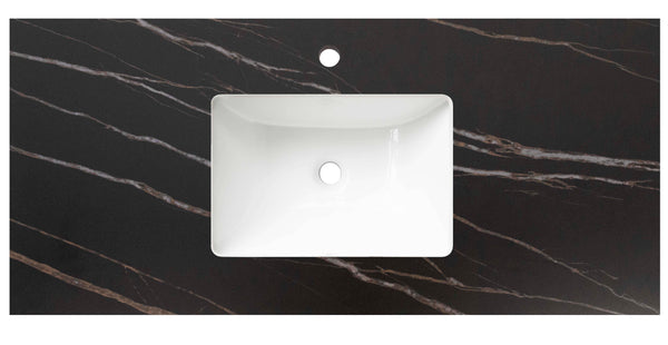 Rock Plate Stone 1200x460x15mm Empire Black Undermount with undermount basin