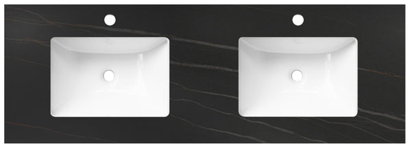 Rock Plate Stone 1500x460x15mm Empire Black Undermount with undermount basin