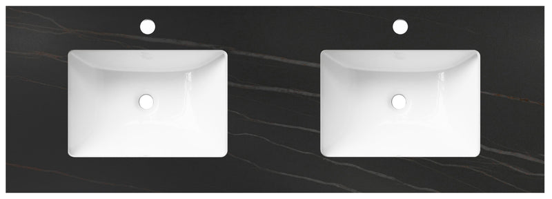 Rock Plate Stone 1500x460x15mm Empire Black Undermount with undermount basin