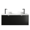 Marlo (Dionysus) 1500x460x550 wall hung Matte Black Plywood Cabinet for Double bowls basin