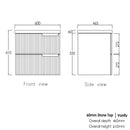 Noosa (Apollo) 600x460x550 wall hung Matte White Plywood Cabinet