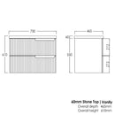 Noosa (Apollo) 750x460x550 wall hung Matte White Plywood Cabinet