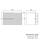 Noosa (Apollo) 900x460x550 wall hung Matte White Plywood Cabinet