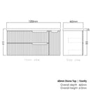 Noosa (Apollo) 1200x460x550 wall hung Matte White Plywood Cabinet