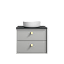Boston 600x460x550 wall hung Light Grey Plywood Cabinet Brushed Gold Handle included