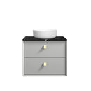 Boston 600x460x550 wall hung Light Grey Plywood Cabinet Brushed Gold Handle included