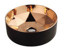 Starz Rose Gold Round Basin NTH Peerless Design Rose Gold Matching Black Glazing  Fine Ceramic Finishing Dimension: 400x400x140mm
