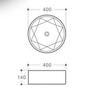 Starz Rose Gold Round Basin NTH Peerless Design Rose Gold Matching Black Glazing  Fine Ceramic Finishing Dimension: 400x400x140mm