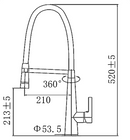 (KM001-LED) Pull out Led Mixer Chrome with black