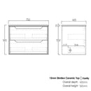 Byron 750x460x550 wall hung Natural Oak Plywood Cabinet