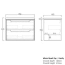 Byron 750x460x550 wall hung Natural Oak Plywood Cabinet