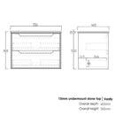 Byron 750x460x550 wall hung Natural Oak Plywood Cabinet