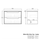 Byron 750x460x550 wall hung Natural Oak Plywood Cabinet