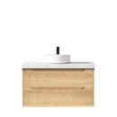 Byron 900x460x550 wall hung Natural Oak Plywood Cabinet